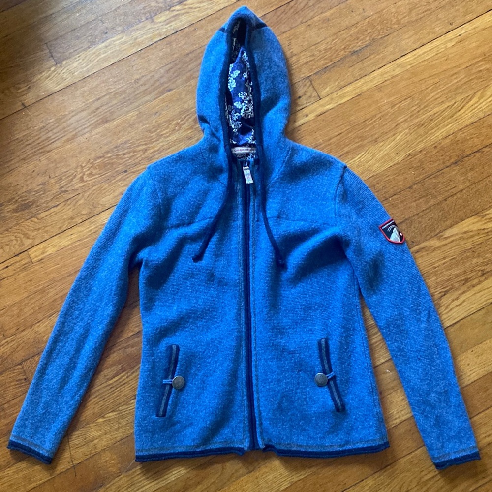 OBERMEYER Womens Wool Blue Zip-up